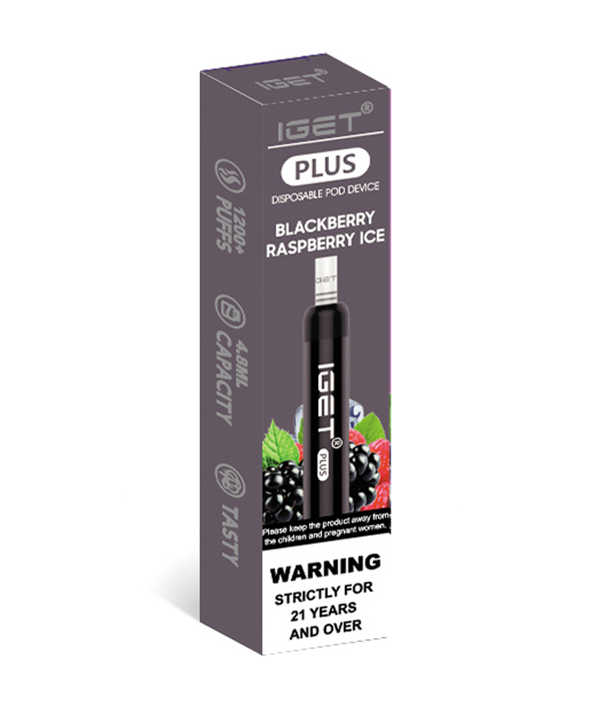 Blackberry Raspberry Ice 1200 Puffs Disposable Vape IGET Plus - Image 2