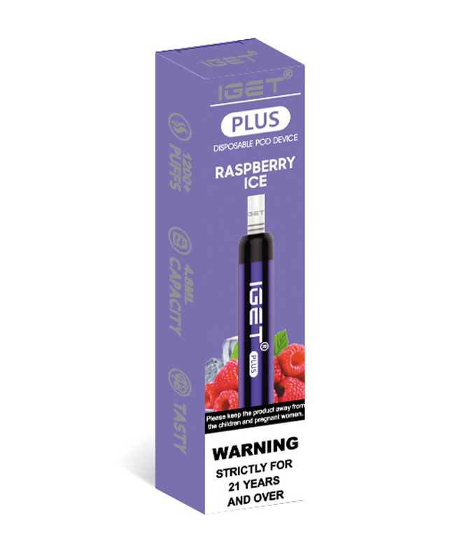 Raspberry Ice 1200 Puffs Disposable Vape IGET Plus - Image 2