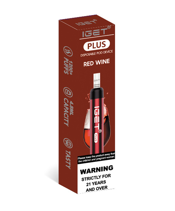 Red Wine 1200 Puffs Disposable Vape IGET Plus - Image 2